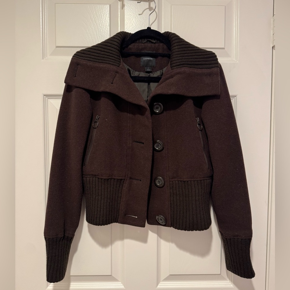 Express Chocolate Bomber Jacket